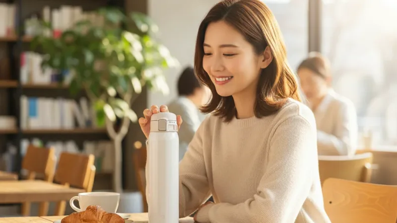 【ZOJIRUSHI 象印】超輕量不銹鋼真空保溫保冷杯(SM-SR60E)｜600ml 彈蓋式 實際使用情境照 — ZOJIRUSHI象印保溫杯推薦