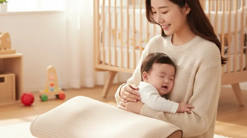 記憶枕 水洗透氣天使枕（0-4歲 嬰兒）可水洗設計 使用情境示意圖 — TENDAYS 恬褋仕 記憶枕推薦