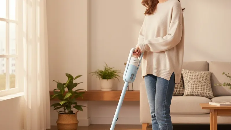 東元羽量時尚有線吸塵器 直立/手持兩用 吸塵器 粉色 藍色 一年保固 實際使用情境照 — 吸塵器推薦