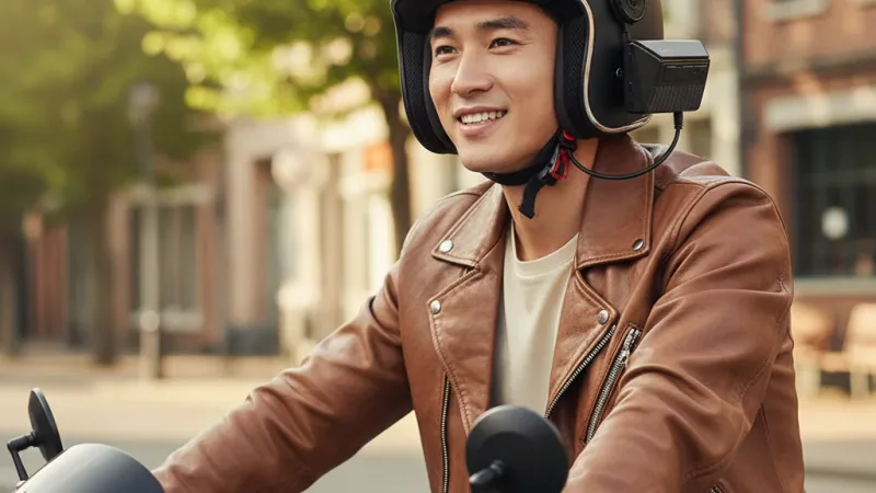 加購 MIO MP20 MIO MiVue 20 勁系列 前後雙錄安全帽行車記錄器 頭戴式行車記錄器 側掛式 實際使用情境照 — 行車紀錄器推薦