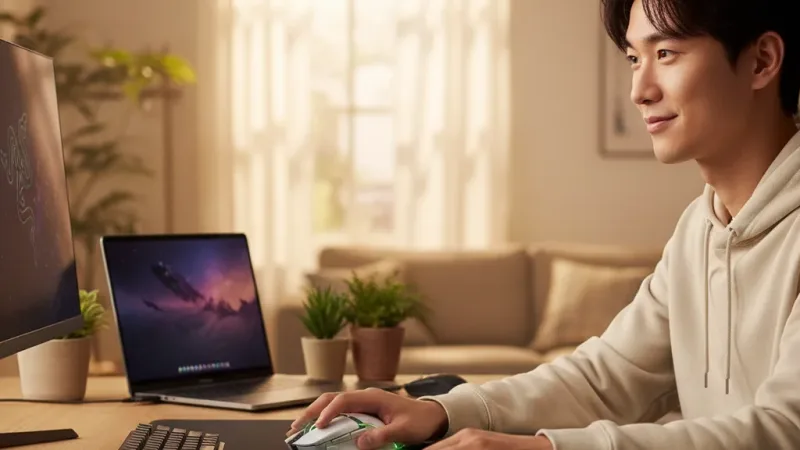 RAZER 雷蛇 BASILISK V3 PRO 35K 巴塞利斯蛇 V3 PRO 35K 無線滑鼠 電競滑鼠 藍牙滑鼠 實際使用情境照 — Razer雷蛇滑鼠推薦
