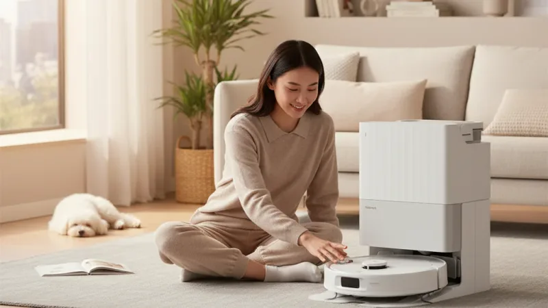 Roborock 石頭科技 Qrevo C 全能掃拖機器人(12000Pa吸力/伸縮機械臂/45度烘乾) 現貨 實際使用情境照 — 掃地機器人推薦