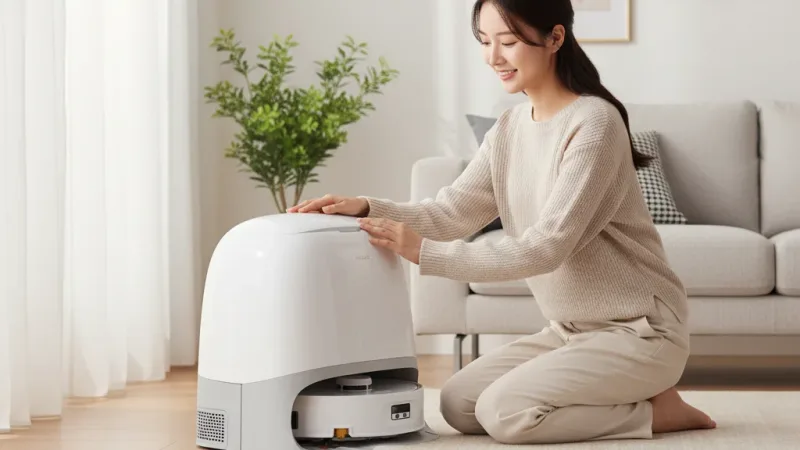 Roborock 石頭科技 Qrevo Curv 2 Flow 搖滾巨星 (滚筒拖地/20000Pa/75度熱水洗)預購 實際使用情境照 — 掃地機器人推薦