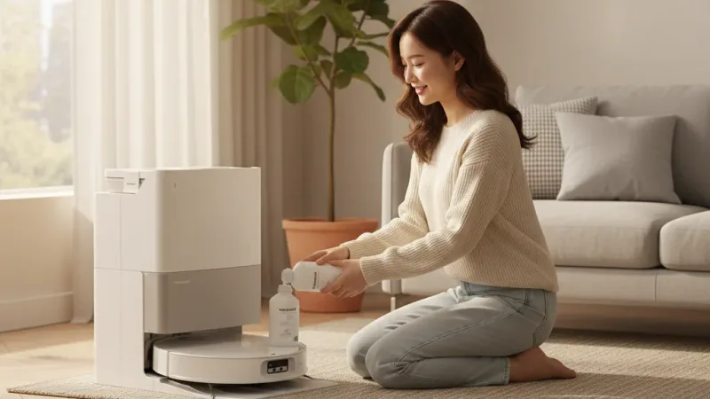 Roborock 石頭科技 Qrevo EdgeT 白升仕 清潔液組 實際使用情境照 — 掃地機器人推薦