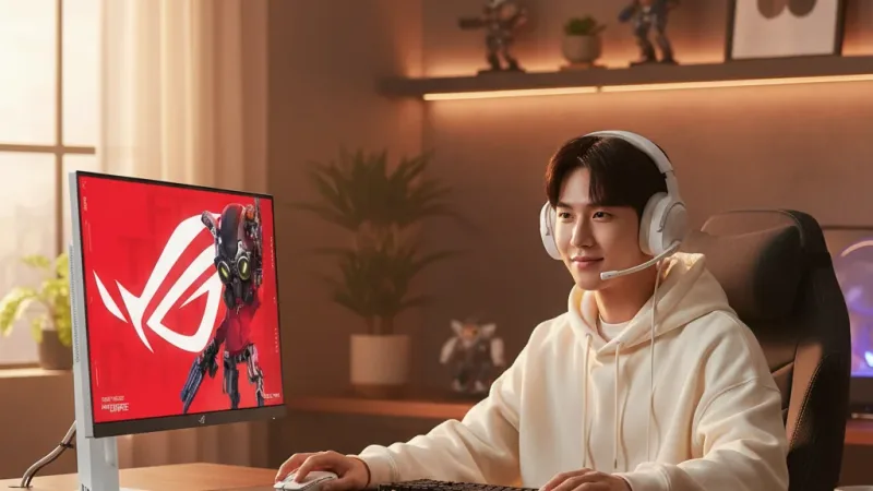 ROG Strix XG27ACMES 電競螢幕 27吋 255Hz 2K 0.3ms 可旋轉 電腦螢幕 遊戲螢幕 實際使用情境照 — ROG華碩電競螢幕推薦