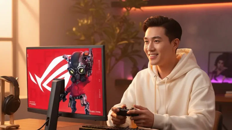ROG Strix XG32WCS 曲面電競螢幕 32吋 180Hz Fast VA WQHD 1ms HDR 電腦螢幕 實際使用情境照 — ROG華碩電競螢幕推薦