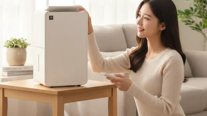 SHARP夏普 6L乾淨方mini美型除濕機 DW-X6NT-W 奶油白 實際使用情境照 — 除濕機推薦