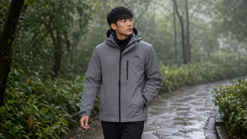 The North Face北面男款灰色 使用情境