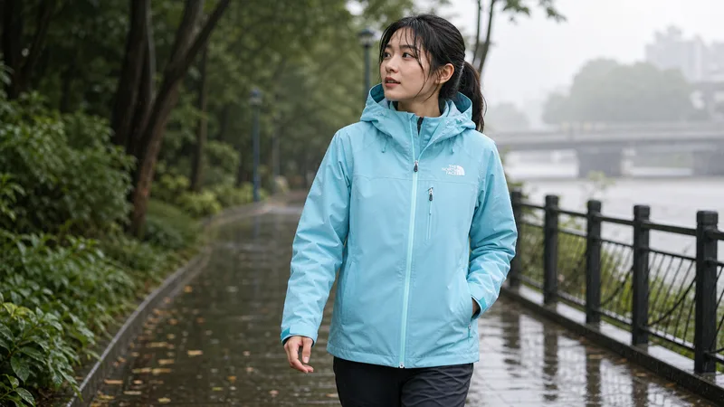 The North Face北面女款藍色DRYVENT防水三合一外套|8ED1BOA 實際使用情境照 — The North Face 外套推薦