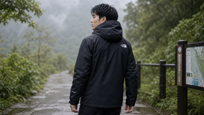 The North Face北面男款黑色DRYVENT防水衝鋒衣|8DX1JK3 外套 實際使用情境照 — The North Face 外套推薦