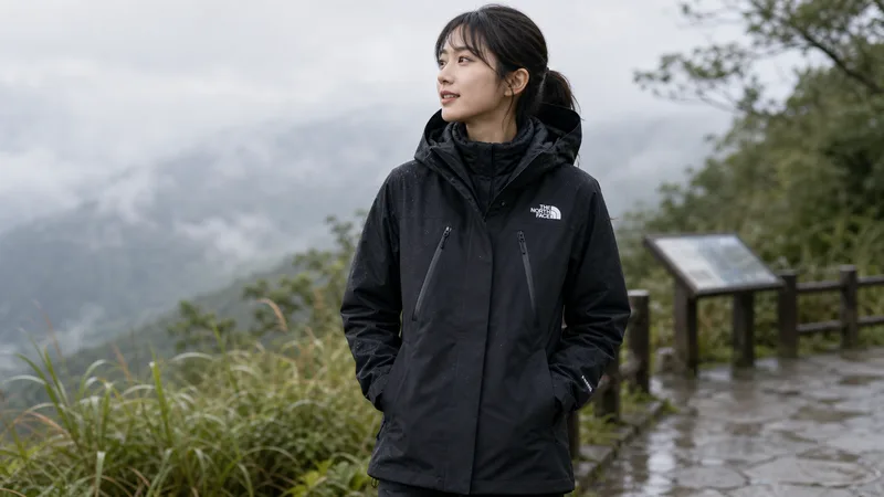 The North Face北面女款黑色FUTURELIGHT防水透氣連帽羽絨內裡三合一外套｜89X6JK3 實際使用情境照 — The North Face 外套推薦