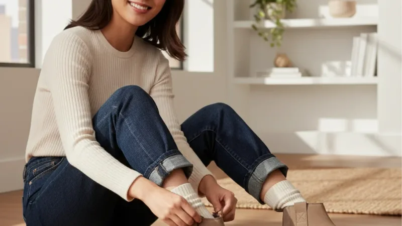 Timberland 女款灰褐色休閒便靴|A43V8EN5 實際使用情境照 — Timberland 休閒鞋推薦