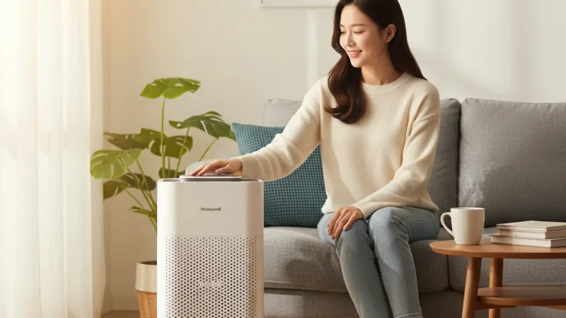UVCx強效過濾21種病菌 Honeywell X560高規格UVC空氣清淨機(適用12-24坪｜太空機) 實際使用情境照 — 空氣清淨機推薦