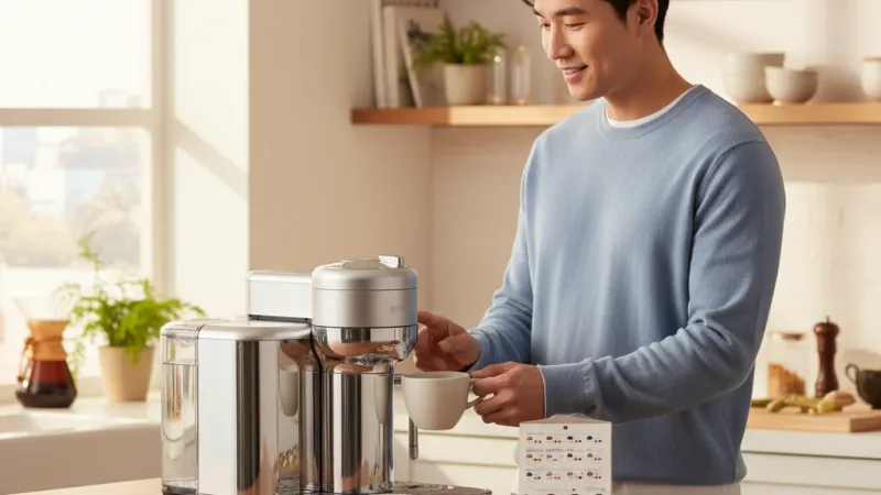 【Nespresso】臻選厚萃Vertuo Creatista(金屬色) 膠囊咖啡機(贈膠囊組) 實際使用情境照 — Nespresso膠囊咖啡機推薦