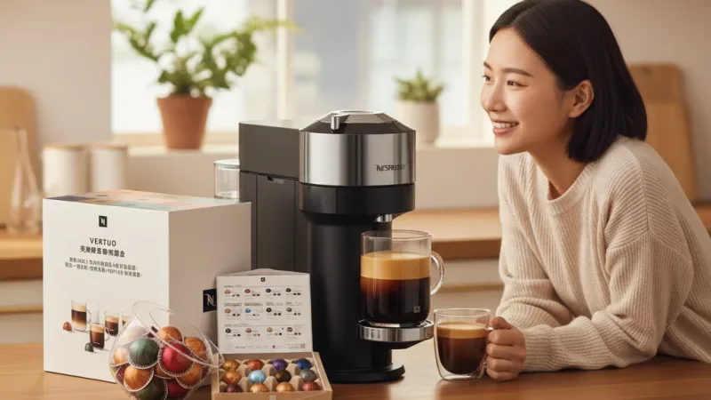 【Nespresso】臻選厚萃Vertuo Next 尊爵款 & 完美饗宴100顆(贈品牌禮二選一) 實際使用情境照 — Nespresso膠囊咖啡機推薦