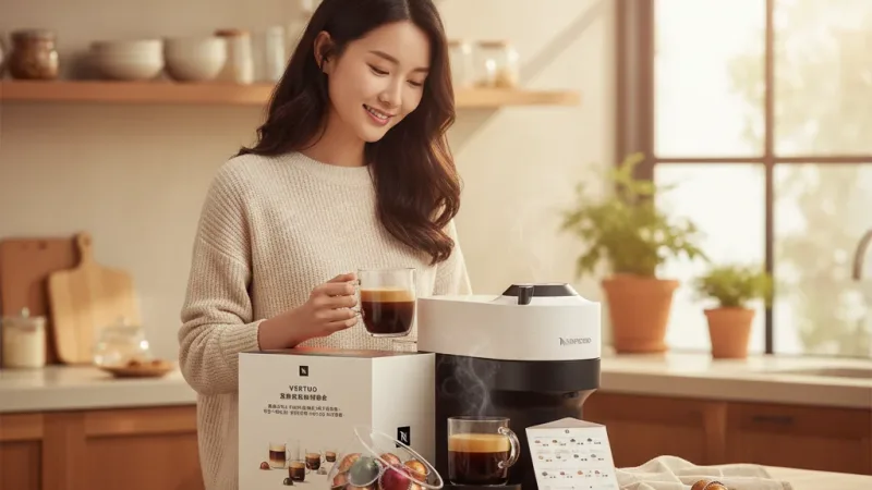 【Nespresso】臻選厚萃Vertuo POP &完美饗宴100顆(贈品牌禮二選一) 實際使用情境照 — Nespresso膠囊咖啡機推薦