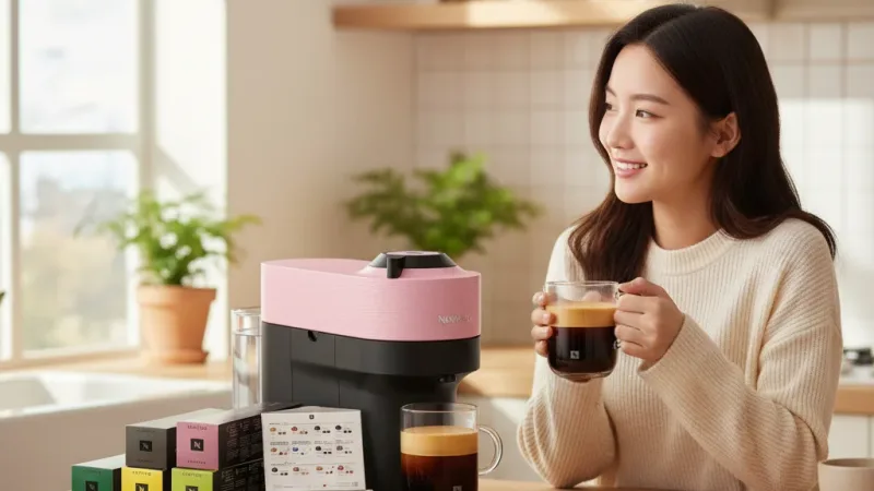【Nespresso】臻選厚萃Vertuo POP & 晨間美式咖啡50顆膠囊組(贈咖啡組) 實際使用情境照 — Nespresso膠囊咖啡機推薦